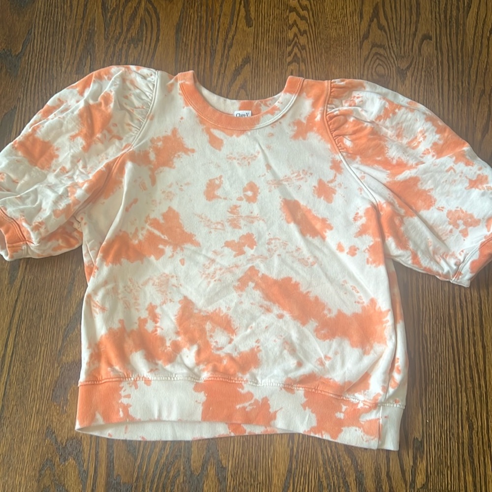Clare V. Short sleeve puffed sleeve shirt.